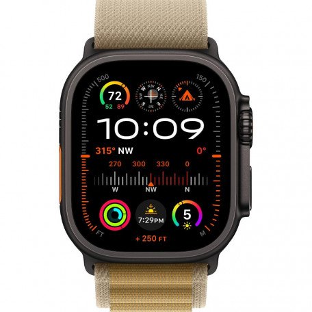 Смарт-часы Apple Watch Ultra 2 GPS+Cellular 49mm Black Titan. Case w. Tan Alpine Loop - Малый (MYTF3+MYQ03)  Фото №0