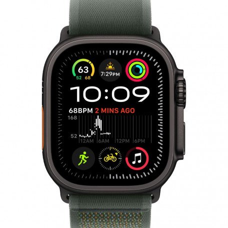 Смарт-годинник Apple Watch Ultra 2 GPS + Cellular 49mm Black Titan. Case w. Green Trail Loop - S/M (MYTJ3+MYQ33)  Фото №0