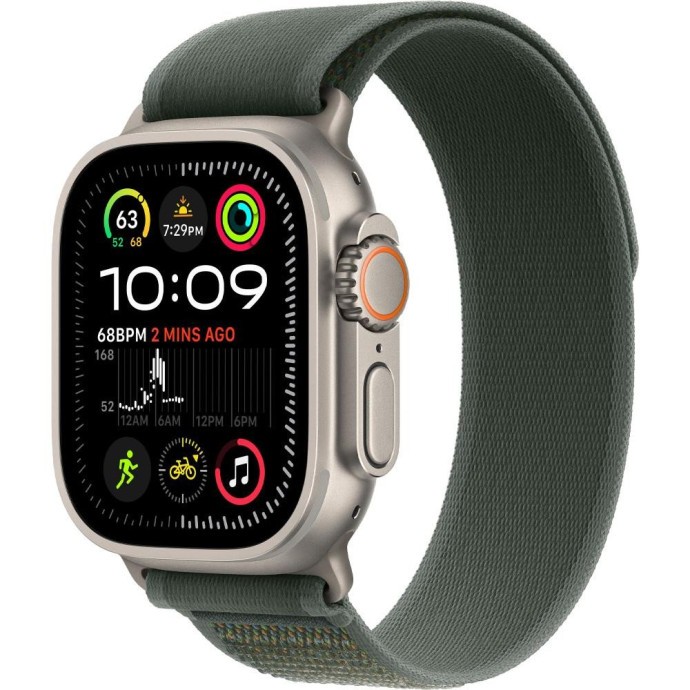 Смарт-часы Apple Watch Ultra 2 GPS+Cellular 49mm Black Titan. Case w. Green Trail Loop - S/M (MYTJ3+MYQ33)
