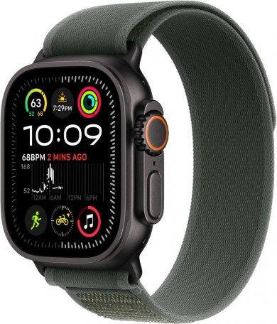 Смарт-годинник Apple Watch Ultra 2 GPS + Cellular 49mm Black Titan. Case w. Green Trail Loop - M/L (MYTJ3+MYQ43)