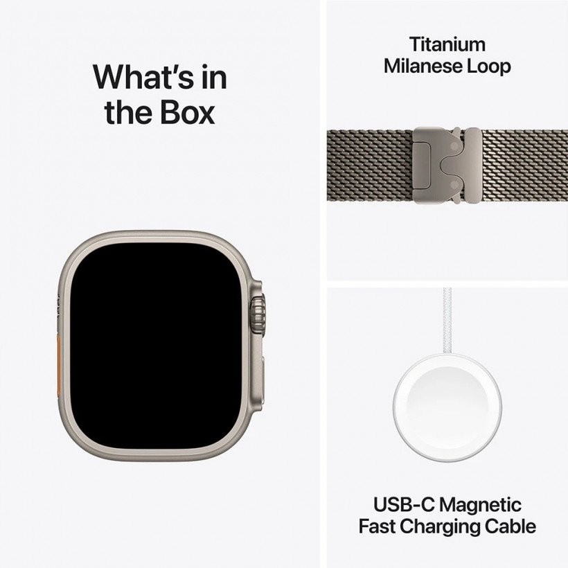 Смарт-часы Apple Watch Ultra 2 GPS + Cellular 49mm Natural Titanium Case w. N. Titanium Milanese Loop - S (MX4M3)  Фото №6