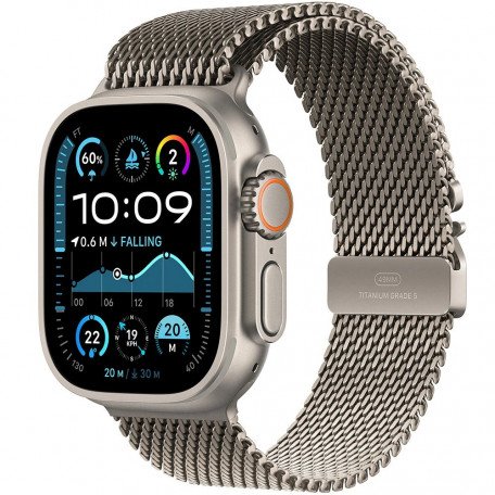 Смарт-часы Apple Watch Ultra 2 GPS + Cellular 49mm Natural Titanium Case w. N. Titanium Milanese Loop - S (MX4M3)