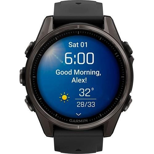 Смарт-часы Garmin Fenix 8 43mm AMOLED Sapphire Carbon Gray DLC Tit. w. Black/Pebble Gray S. Band (010-02903-20/21/28)  Фото №0
