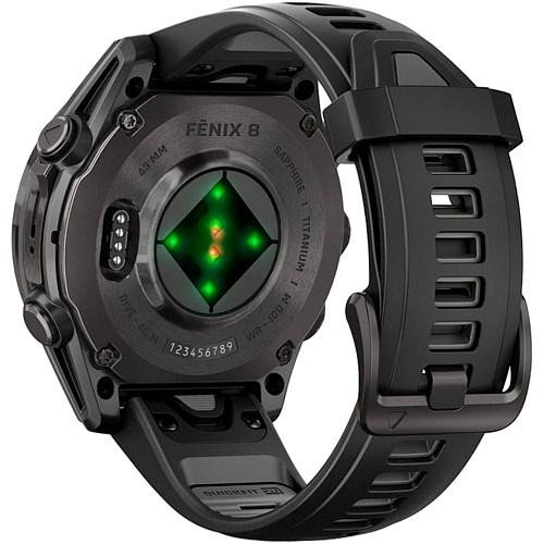 Смарт-часы Garmin Fenix 8 43mm AMOLED Sapphire Carbon Gray DLC Tit. w. Black/Pebble Gray S. Band (010-02903-20/21/28)  Фото №4
