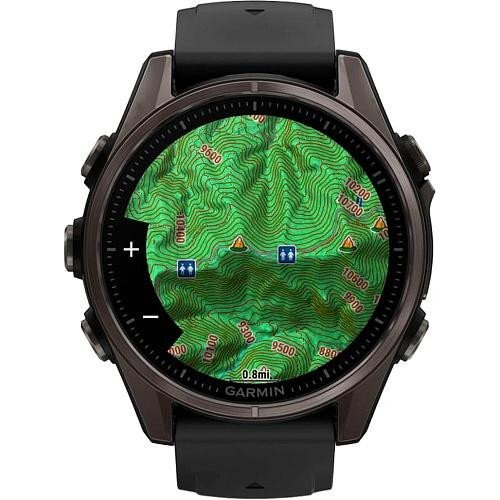 Смарт-часы Garmin Fenix 8 43mm AMOLED Sapphire Carbon Gray DLC Tit. w. Black/Pebble Gray S. Band (010-02903-20/21/28)  Фото №6