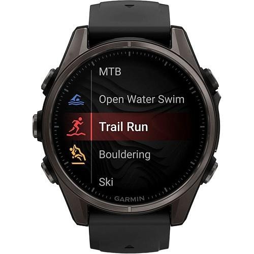 Смарт-часы Garmin Fenix 8 43mm AMOLED Sapphire Carbon Gray DLC Tit. w. Black/Pebble Gray S. Band (010-02903-20/21/28)  Фото №7