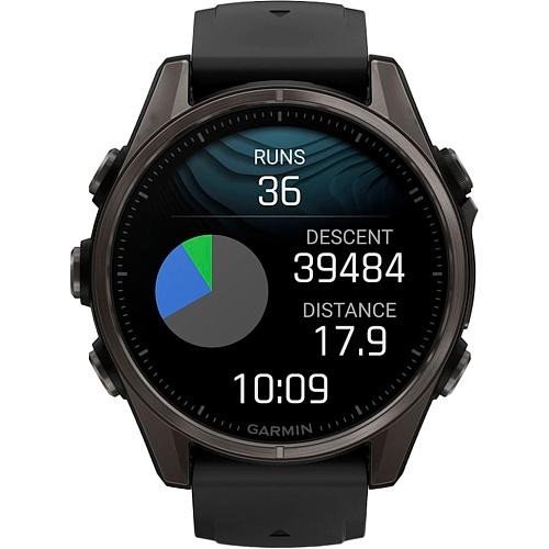 Смарт-часы Garmin Fenix 8 43mm AMOLED Sapphire Carbon Gray DLC Tit. w. Black/Pebble Gray S. Band (010-02903-20/21/28)  Фото №9