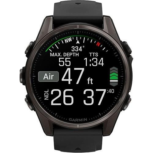 Смарт-часы Garmin Fenix 8 43mm AMOLED Sapphire Carbon Gray DLC Tit. w. Black/Pebble Gray S. Band (010-02903-20/21/28)  Фото №8