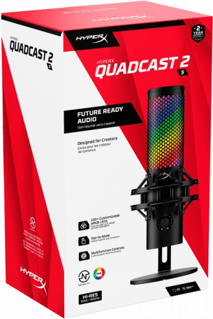 Мікрофон для ПК/ для стрімінгу, подкастів HyperX QuadCast 2 S Black RGB (9A273AA)  Фото №16