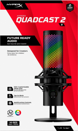 Мікрофон для ПК/ для стрімінгу, подкастів HyperX QuadCast 2 S Black RGB (9A273AA)  Фото №18