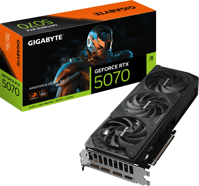Відеокарта GIGABYTE GeForce RTX 5070 WINDFORCE OC SFF 12G (GV-N5070WF3OC-12GD)  Фото №8