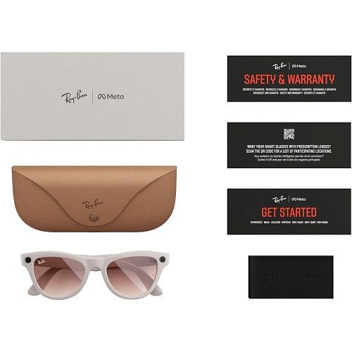 Смарт-очки Ray-Ban Meta Skyler Shiny Chalky Gray/Gradient Cinnamon Pink (RW4010 670013 52-20)  Фото №4