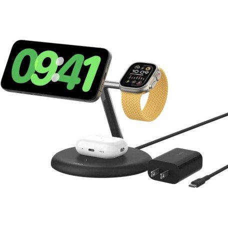Док-станция Belkin BoostCharge Pro 3-in-1 Magnetic Stand Qi2 Black (WIZ023ttBK)