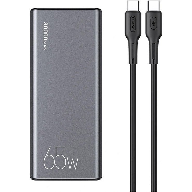 Внешний аккумулятор (павербанк) USAMS US-CD165 PB59 Dual QC3.0 + PD 65W Fast Charging Power Bank 30000mAh Black (US-CD165/US-SJ459)