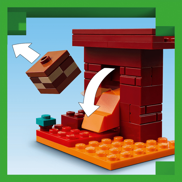 Блоковый конструктор LEGO Minecraft Битва со скамьей в Незере (21266)  Фото №6