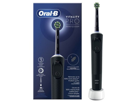 Электрическая зубная щетка Oral-B Vitality D103 PRO Protect X Clean D103.413.3 Black  Фото №0