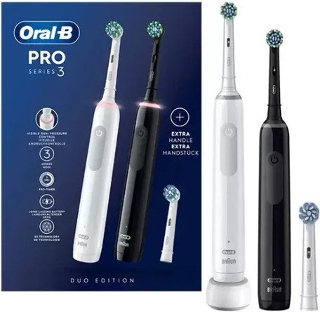 Электрическая зубная щетка Oral-B PRO 3 3900 Cross Action White+Black (D505.533.3H)