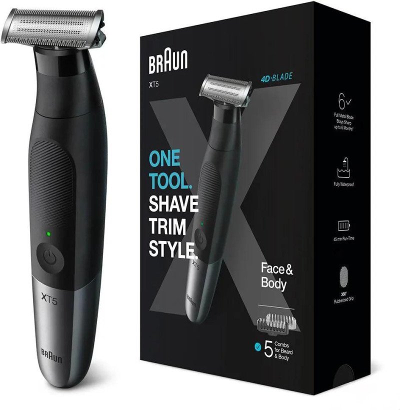 Триммер для бороды и усов/ Триммер для тела (бодигрумер) Braun Series X XT5100  Фото №0