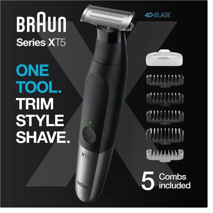 Триммер для бороды и усов/ Триммер для тела (бодигрумер) Braun Series X XT5100  Фото №5