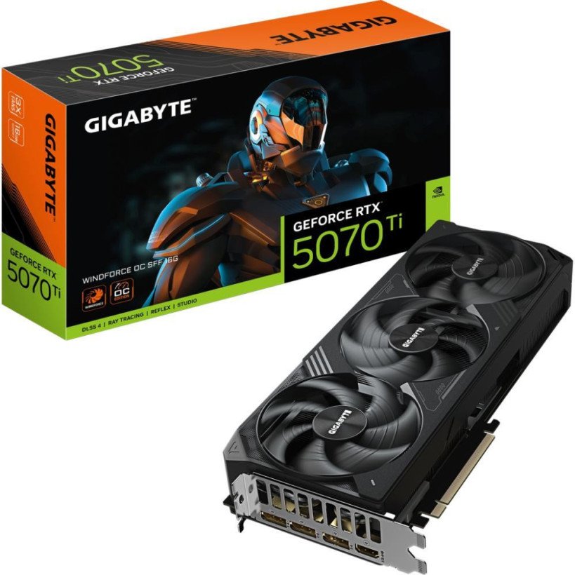 Видеокарта GIGABYTE GeForce RTX 5070 Ti WINDFORCE OC SFF 16G (GV-N507TWF3OC-16GD)  Фото №3
