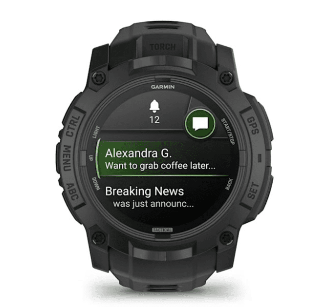 Смарт-годинник Garmin Instinct 3 50mm AMOLED Tactical Edition Black with Black Band (010-03020-50)