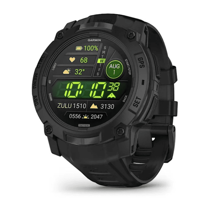 Смарт-годинник Garmin Instinct 3 50mm AMOLED Tactical Edition Black with Black Band (010-03020-50)  Фото №0