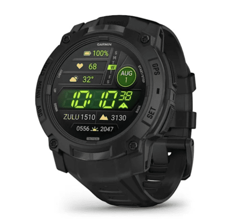 Смарт-годинник Garmin Instinct 3 50mm AMOLED Tactical Edition Black with Black Band (010-03020-50)  Фото №0