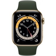 Смарт-годинник Apple Watch Series 6 GPS + Cellular 40mm Gold Stainless Steel Case w. Cyprus Green Sport B. (M02W3) (USA)