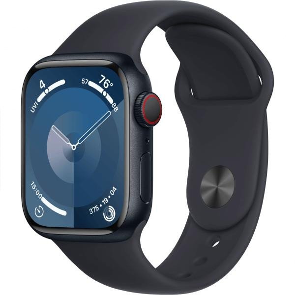Смарт-годинник Apple Watch Series 9 GPS + Cellular 45mm Midnight Aluminum Case w. Midnight Sport Band - S/M (MRMC3) (USA)  Фото №0