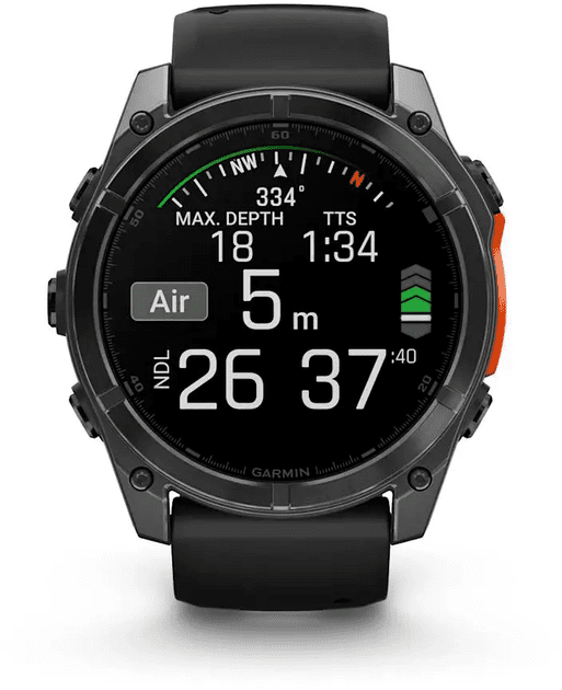 Смарт-годинник Garmin Fenix 8 51mm AMOLED Slate Gray with Black Silicone Band (010-02905-00)  Фото №5