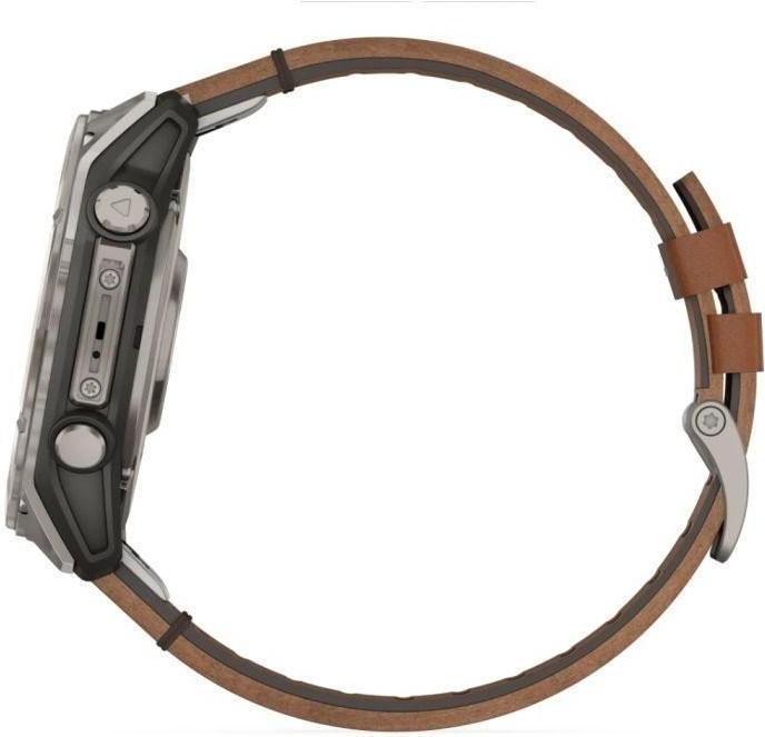 Смарт-годинник Garmin Fenix 8 51mm AMOLED Sapphire Carbon grey DLC w. Chestnut Leather Band (010-02905-40)  Фото №2