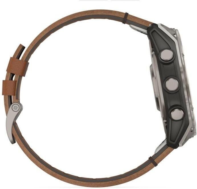 Смарт-годинник Garmin Fenix 8 51mm AMOLED Sapphire Carbon grey DLC w. Chestnut Leather Band (010-02905-40)  Фото №3
