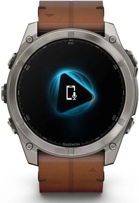 Смарт-годинник Garmin Fenix 8 51mm AMOLED Sapphire Carbon grey DLC w. Chestnut Leather Band (010-02905-40)  Фото №5
