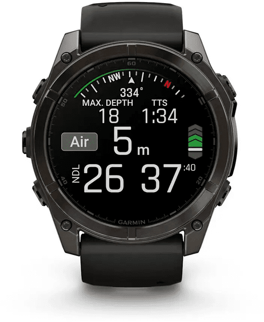 Смарт-годинник Garmin Fenix 8 51mm AMOLED Sapphire Carbon Gray DLC Titanium w. Black/Pebble Gray S. Band (010-02905-20/21)  Фото №5