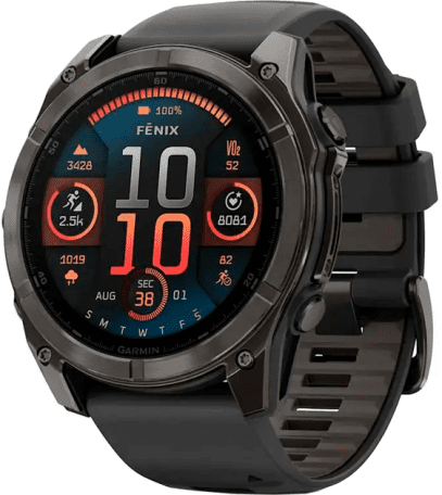 Смарт-годинник Garmin Fenix 8 51mm AMOLED Sapphire Carbon Gray DLC Titanium w. Black/Pebble Gray S. Band (010-02905-20/21)  Фото №0