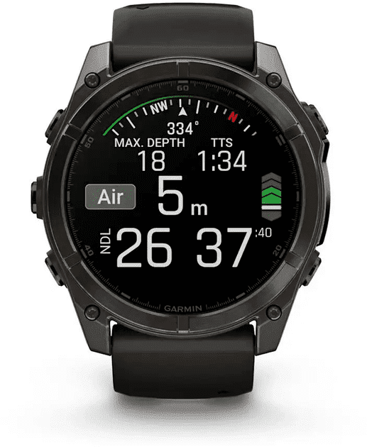 Смарт-годинник Garmin Fenix 8 51mm AMOLED Sapphire Carbon Gray DLC Titanium w. Black/Pebble Gray S. Band (010-02905-20/21)  Фото №5
