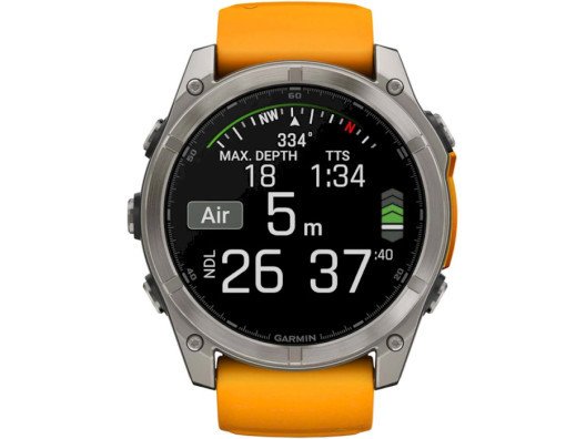 Смарт-годинник Garmin Fenix 8 51mm AMOLED Sapphire Titanium w. Spark Orange/Graphite Silicone Band (010-02905-10/11/53)  Фото №1