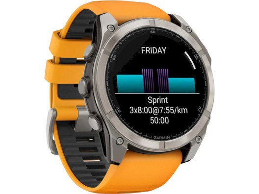 Смарт-годинник Garmin Fenix 8 51mm AMOLED Sapphire Titanium w. Spark Orange/Graphite Silicone Band (010-02905-10/11/53)  Фото №7