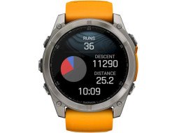 Смарт-годинник Garmin Fenix 8 51mm AMOLED Sapphire Titanium w. Spark Orange/Graphite Silicone Band (010-02905-10/11/53)