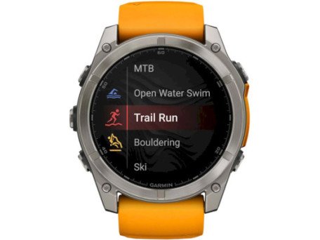 Смарт-годинник Garmin Fenix 8 51mm AMOLED Sapphire Titanium w. Spark Orange/Graphite Silicone Band (010-02905-10/11/53)  Фото №2