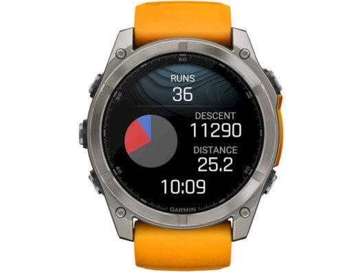 Смарт-годинник Garmin Fenix 8 51mm AMOLED Sapphire Titanium w. Spark Orange/Graphite Silicone Band (010-02905-10/11/53)