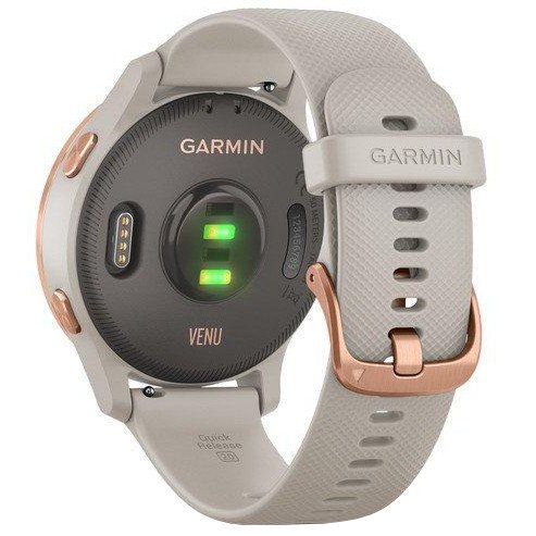 Спортивные часы Garmin Venu Rose Gold Stainless Steel Bezel w. Light Sand and Silicone B. (010-02173-23/22/21) (Refurbished)  Фото №4