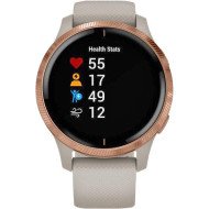 Спортивные часы Garmin Venu Rose Gold Stainless Steel Bezel w. Light Sand and Silicone B. (010-02173-23/22/21) (Refurbished)