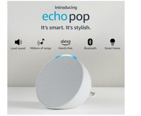 Акустичні колонки Amazon Echo Pop White  Фото №0