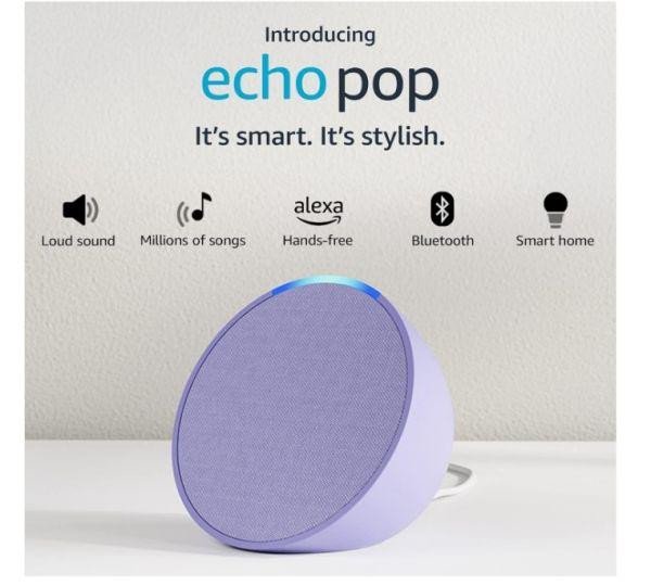 Акустичні колонки Amazon Echo Pop Purple  Фото №0