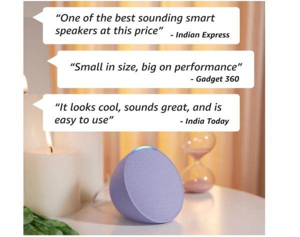 Акустичні колонки Amazon Echo Pop Purple  Фото №2