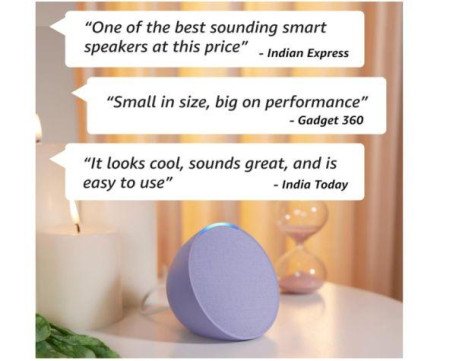 Акустичні колонки Amazon Echo Pop Purple  Фото №2