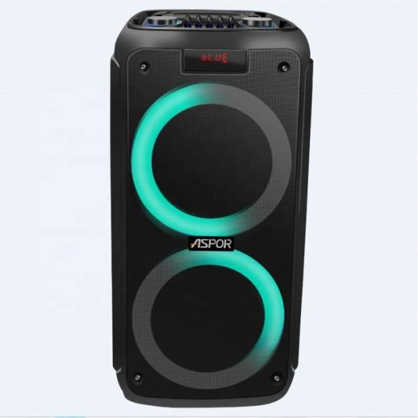 Акустична портативна колонка ASPOR A668 (with microphone) Black  Фото №1