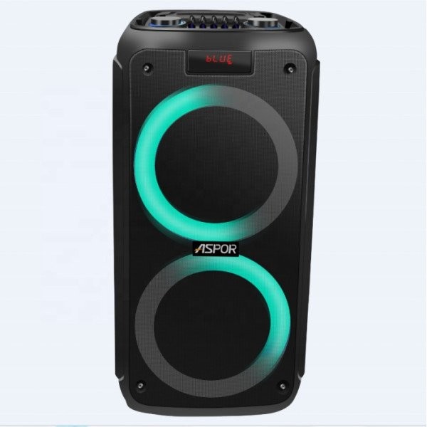 Акустична портативна колонка ASPOR A668 (with microphone) Black  Фото №4