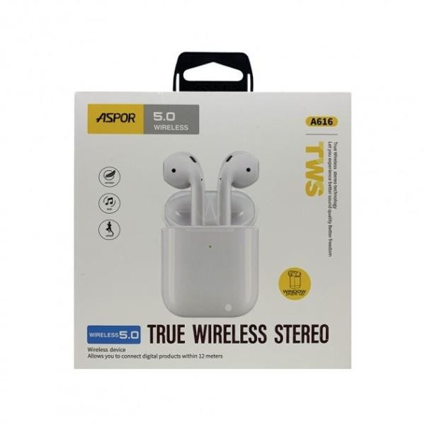 Наушники TWS ASPOR A616 White  Фото №3